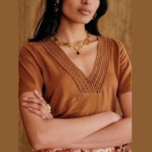 Sezane Miranda Linen Tshirt Top